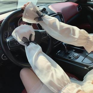 蝴蝶结宽松韩版 套女夏季 新款 防晒袖 开车网纱学纺防紫外线时尚 冰袖