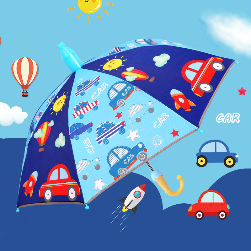 儿童晴雨伞男女小学生黑胶幼儿园卡通防水套长柄两用遮阳太阳宝宝