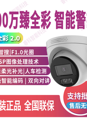 海康威视DS-2CD3347SWDA4-L臻全彩400万警戒对讲2.0目标人车智搜