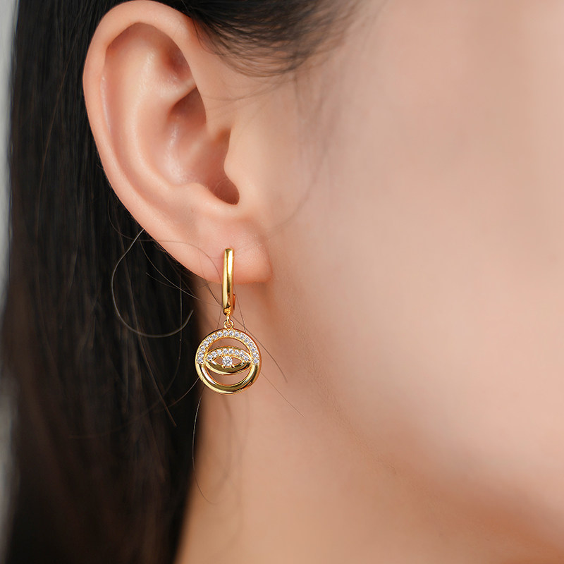 【纯银系列】夏季新款几何圆形吊坠镶钻笑脸轻奢时尚耳环个性百搭,饰品/流行首饰/时尚饰品新,耳环,淘宝优惠券,粉丝福利购,淘宝优惠卷