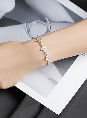 堤喜女纯银镶嵌宝石原创设计手链