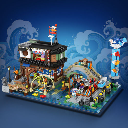 俐智LOZ积木日式鱼档小