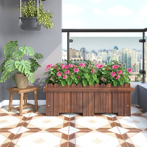 Балкон Антикоррозивная деревянная цветочная коробка на открытая коробка для посадки садовая посадка
