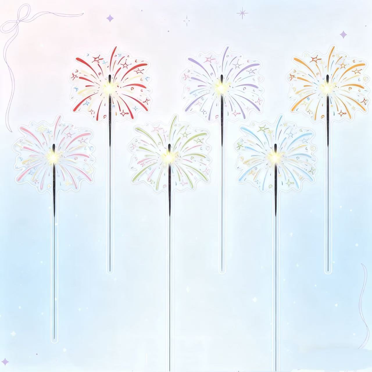 新款新年烟花拍照装饰打卡棒二次元谷美亚克力打卡烟花打卡棒自制