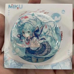 初音未来miku瓶中之音双闪白葱吧唧周边谷美收纳应援学生书包徽章