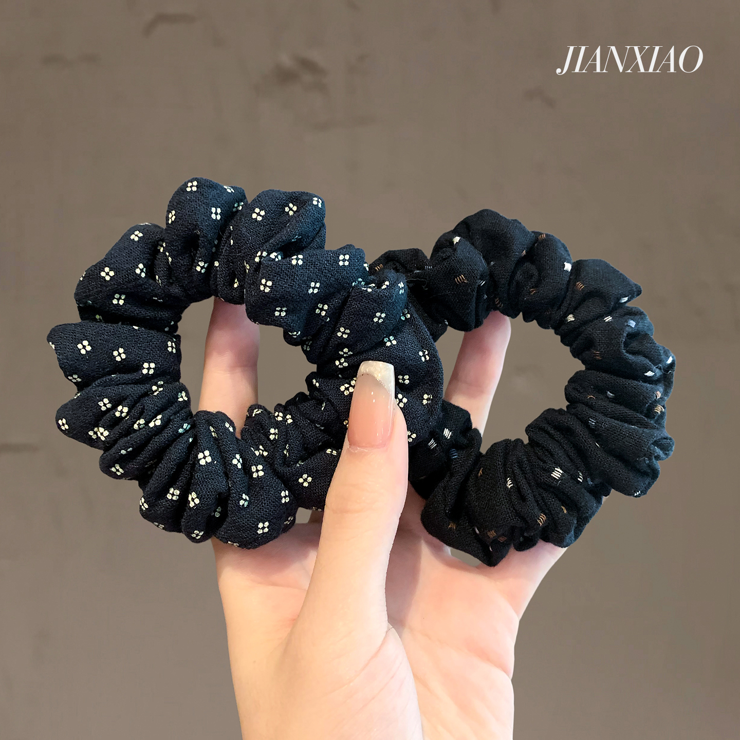 韩系碎花小肠圈简约扎丸子头绳马尾头花百搭ins发圈气质弹力皮筋