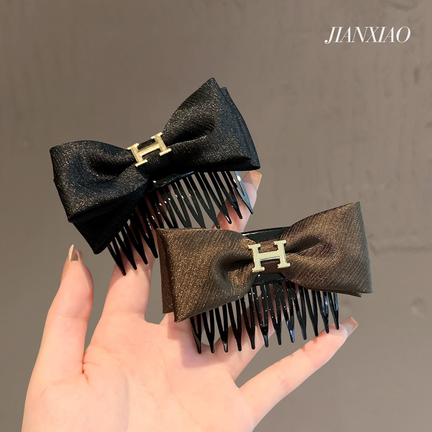 法式复古新款发梳H字母齿梳百搭高级感蓬松公主头刘海倒插梳头饰