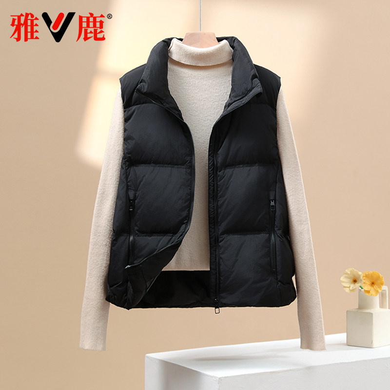 雅鹿短款立领冬季新款羽绒服女