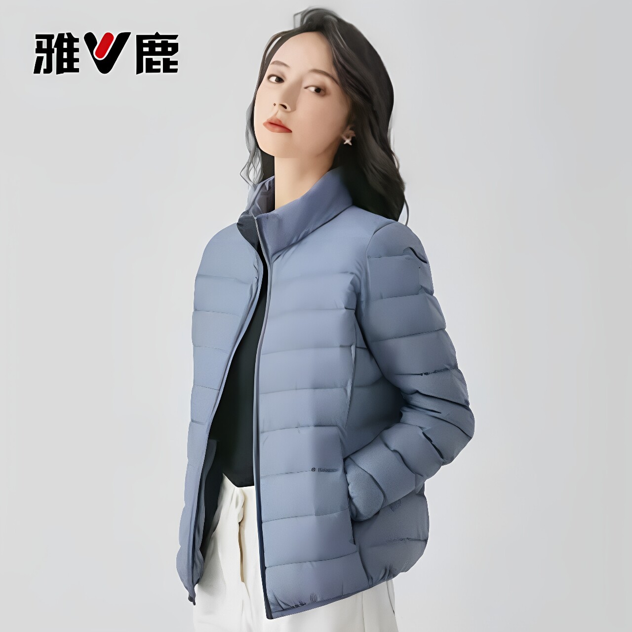 雅鹿正品轻薄羽绒服女连帽外套