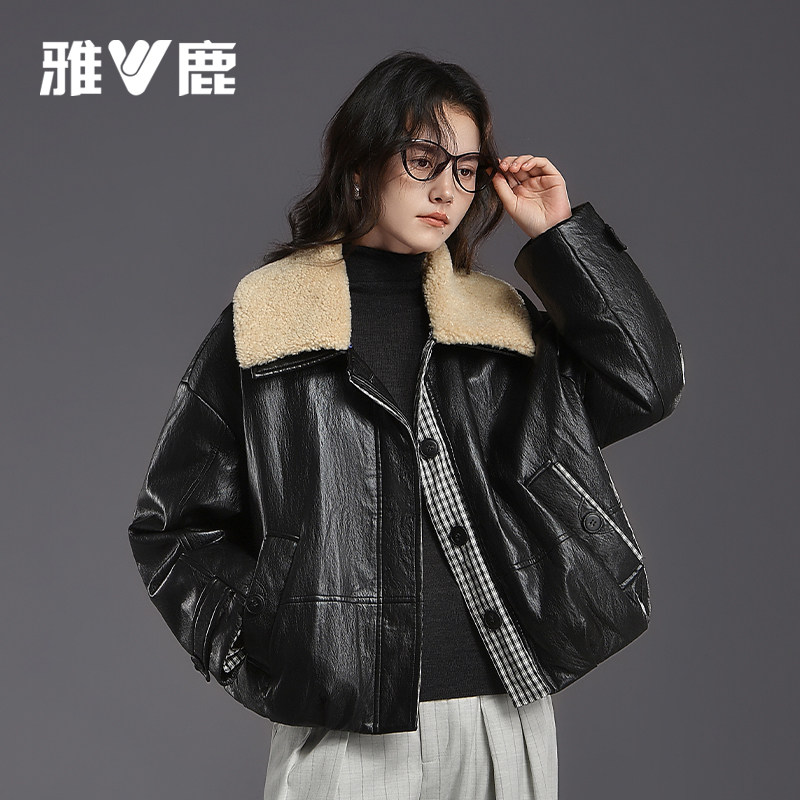 雅鹿2025新款短款羽绒服