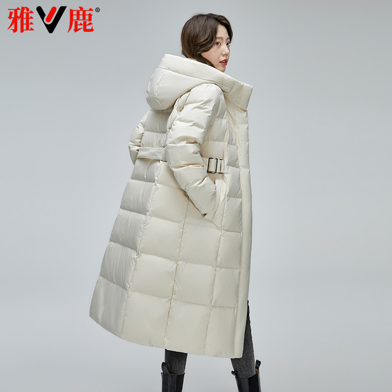 长款羽绒服女雅鹿加厚保暖过膝