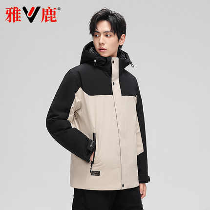 雅鹿2024年冬季新款潮流羽绒服男女时尚休闲保暖通勤大码羽绒外套