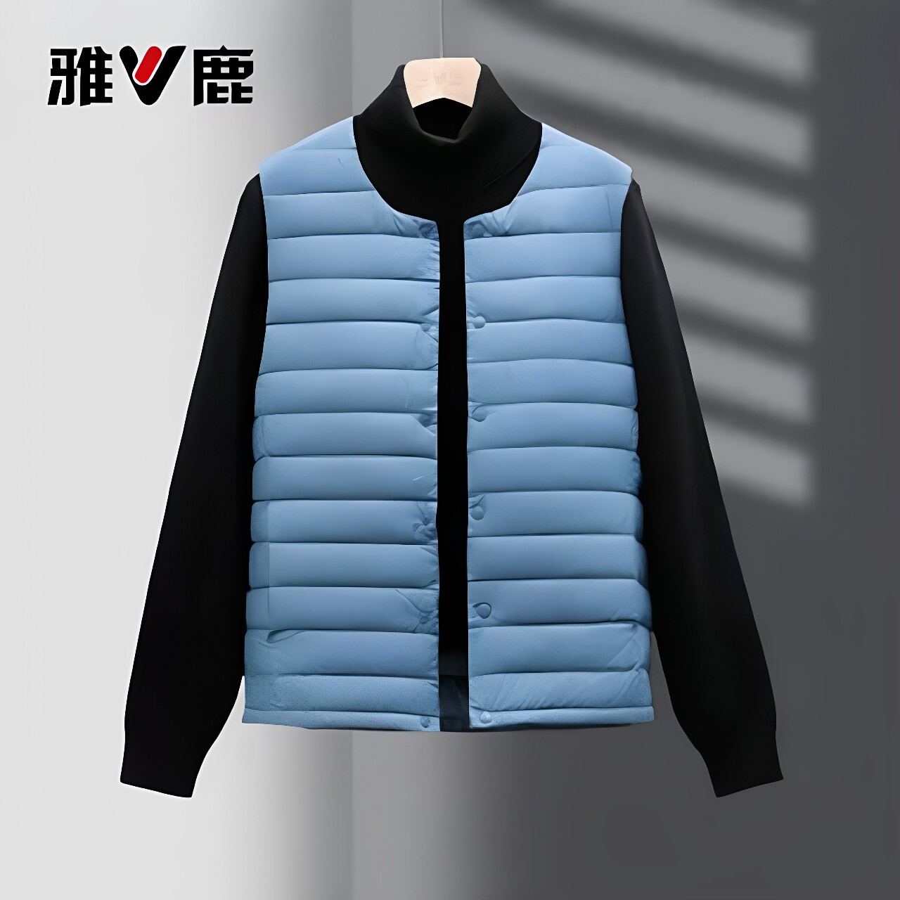 雅鹿内搭无领背心轻薄女羽绒服男