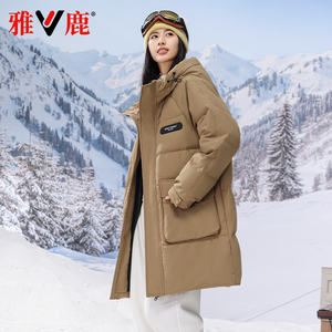 连帽中长款冲锋衣羽绒服百搭时尚