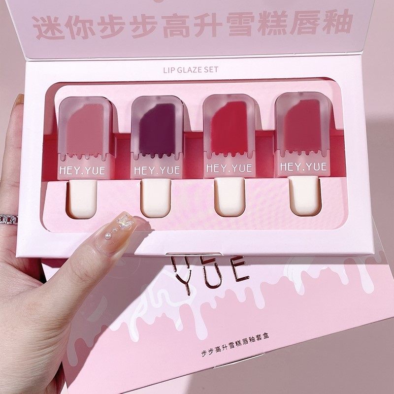 推荐正品mini雪糕唇釉迷你礼盒丝绒哑光唇泥彩妆套装送礼物