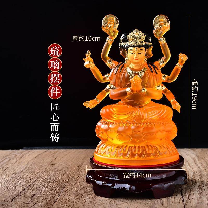 斗母星君像树脂汉白玉彩绘摆件