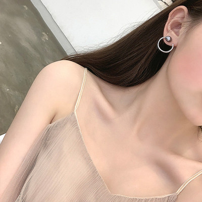 银施天女潮纯光圈采用耳钉简约元素华夏耳环2019新款耳饰洛世奇