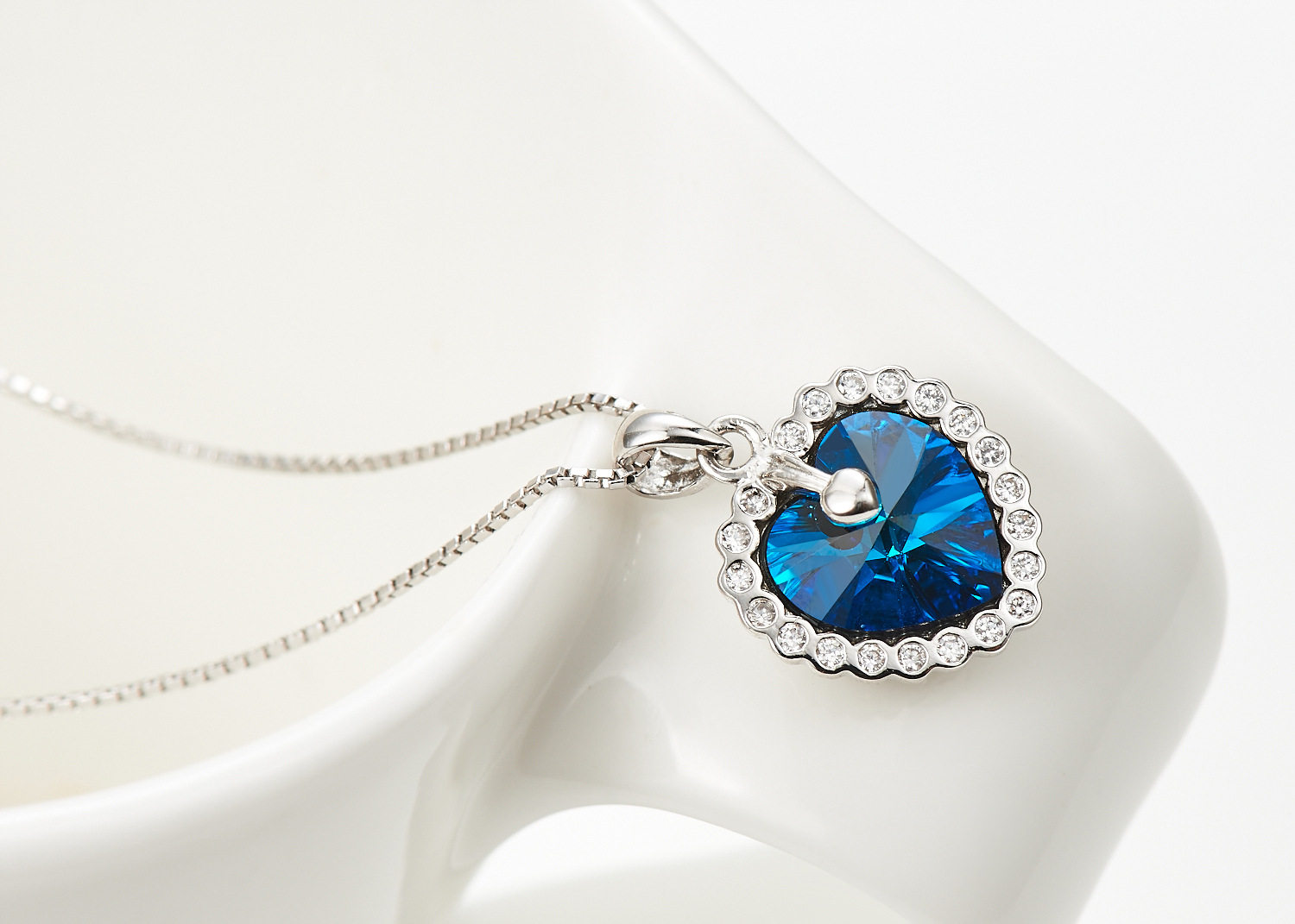 跨境毛衣链水晶项饰元素爆品纯银外贸欧美镶嵌吊坠套链施华