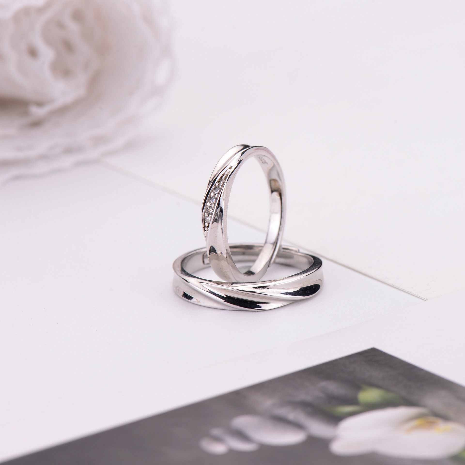 配饰龙韩版对戒可调节情侣手饰纯银戒指S925宝艺开口厂家定制