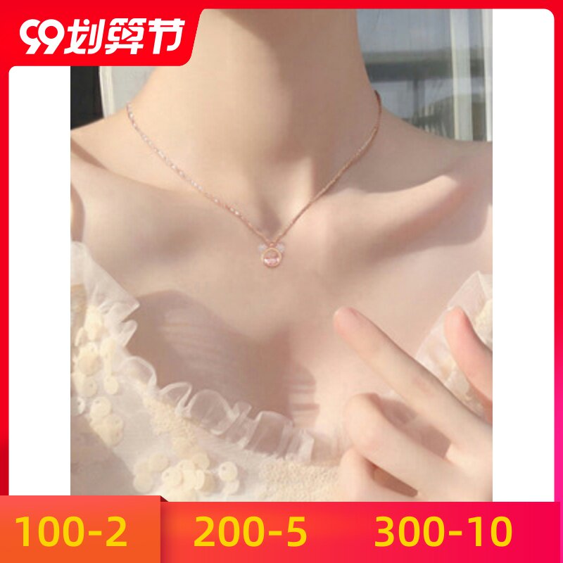 轻奢ins纯银采用锁骨头项链防元素洛世奇链女过敏老鼠925简约施华