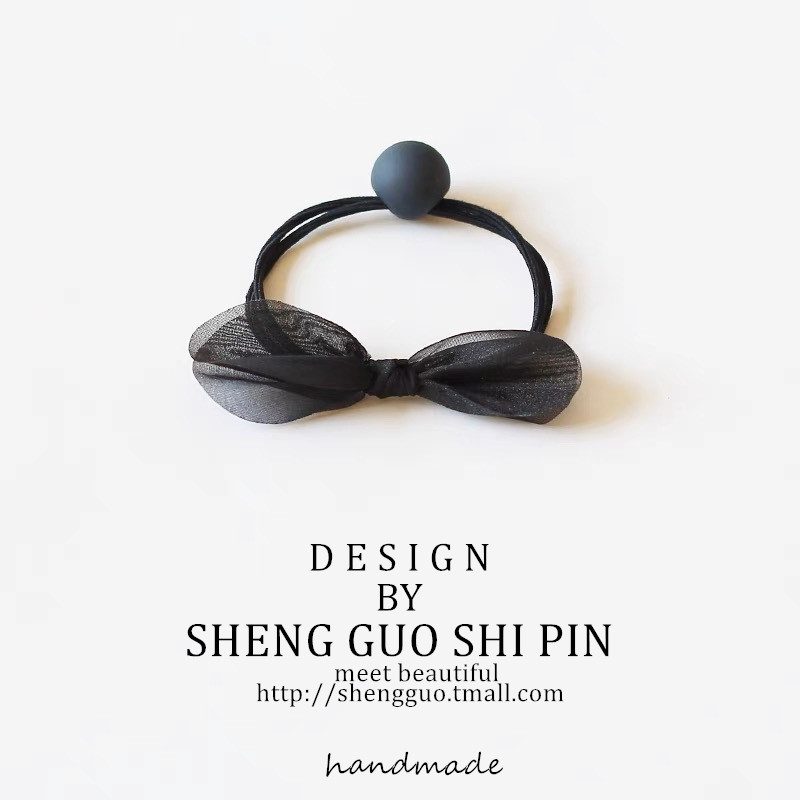 蝴蝶结圆珠头绳简约气质小清新发圈韩少女心小皮筋甜美橡皮筋头饰