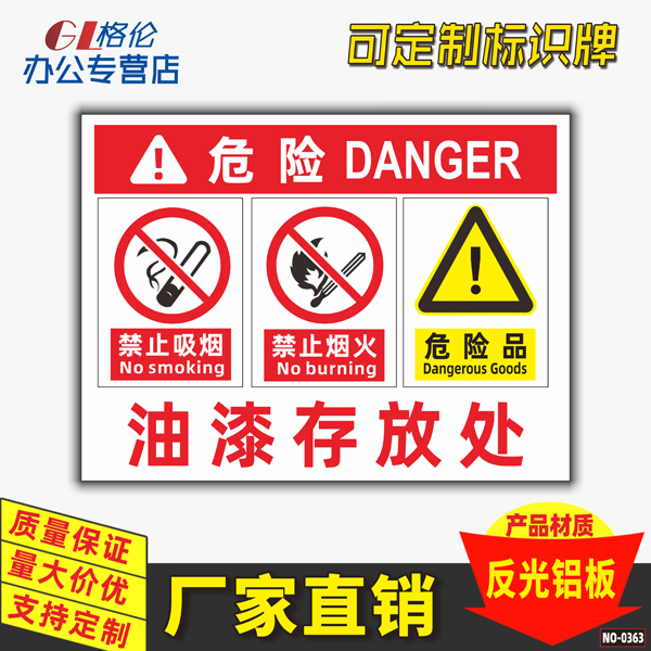油漆存放处标识牌