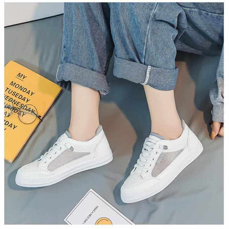 透气网鞋女不臭脚夏款今年流行的女单鞋远动运动白色板鞋夏天春鞋