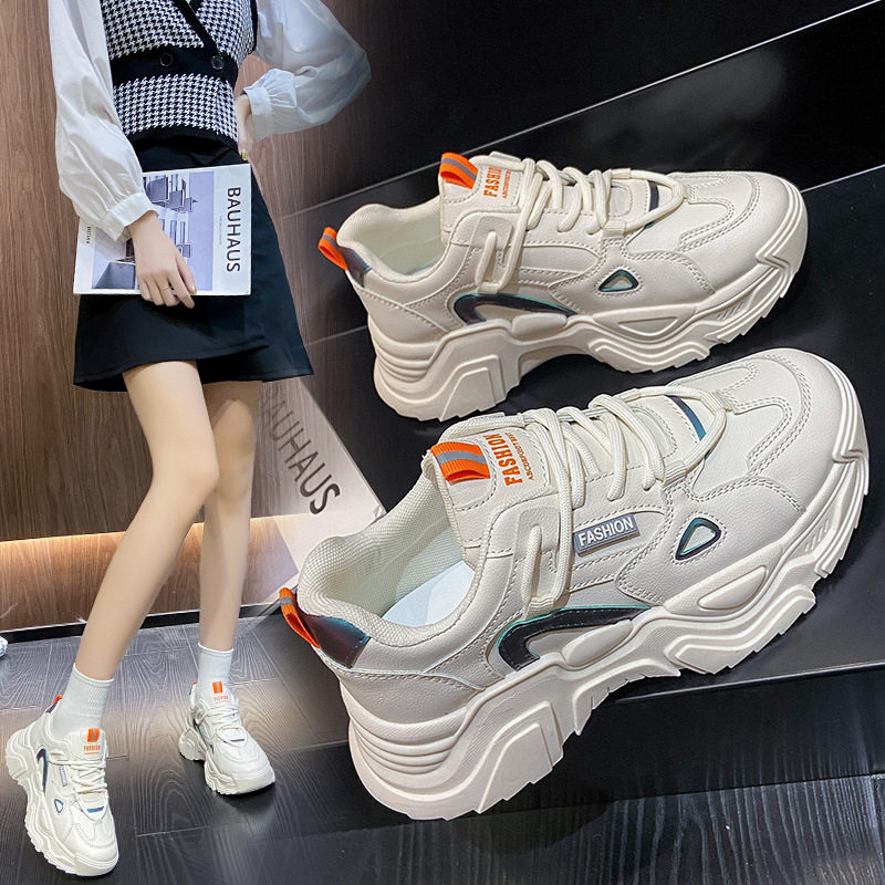 韩版新款老爹鞋女2022秋季学生百搭运动鞋女休闲厚底增高鞋