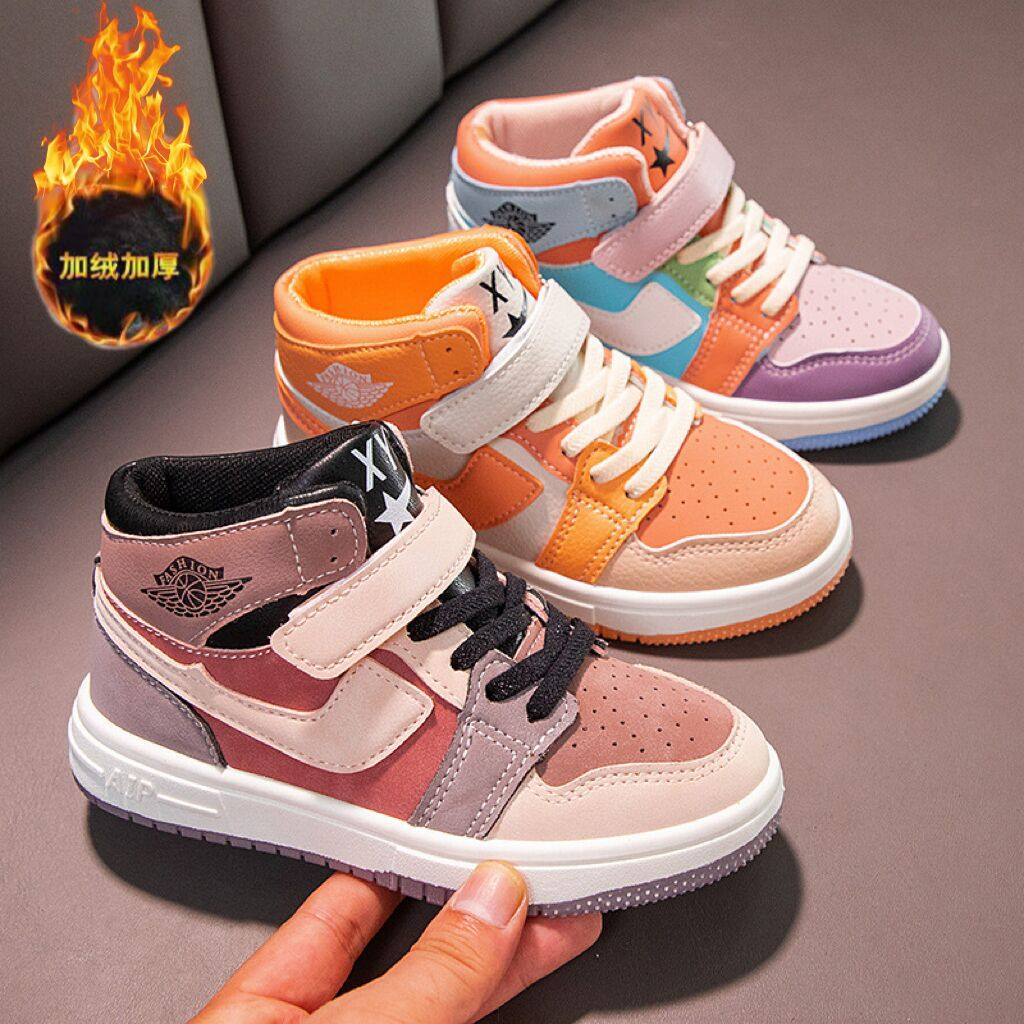 gtgm童女运动鞋秋冬新款加绒加厚低帮板鞋百搭男童休闲鞋子软底潮