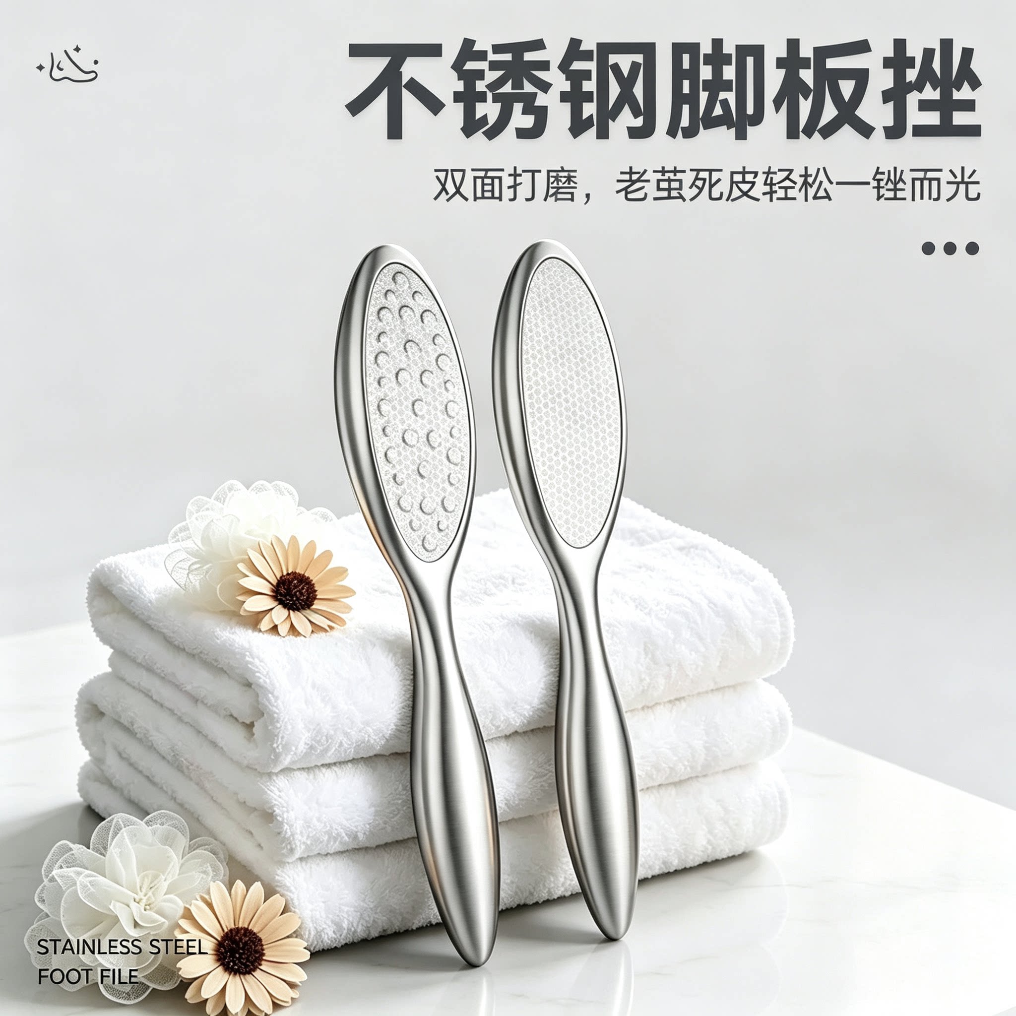 双面不锈钢磨脚器去老茧刮脚皮
