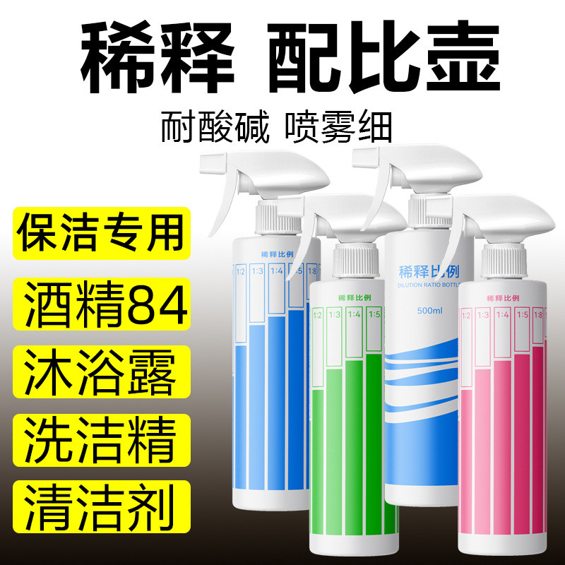 家政保洁喷雾瓶专用工具安利手枪式配比稀释瓶84酒精消毒液喷雾头