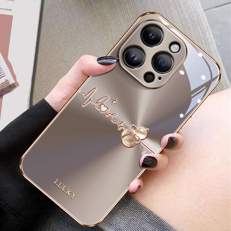 适用于苹果16promax手机壳2024新款极光幸运葫芦iPhone15pro高级感镜头全包防摔14网红高档轻奢潮牌情侣女款