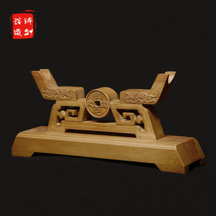 龙泉铸剑谷 铜钱剑架 刀架 平托横放刀剑 配件 全实木