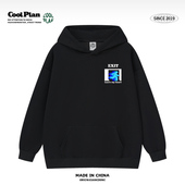 逃离模糊人设计师原创品牌叠印艺术帽衫 男女重磅潮流宽松连帽卫衣