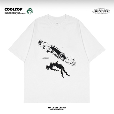 坠落太空抽象小众设计短袖t恤