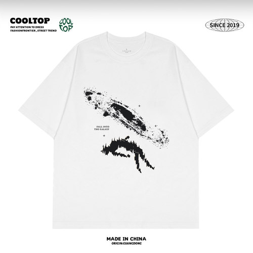 坠落太空抽象小众设计短袖t恤