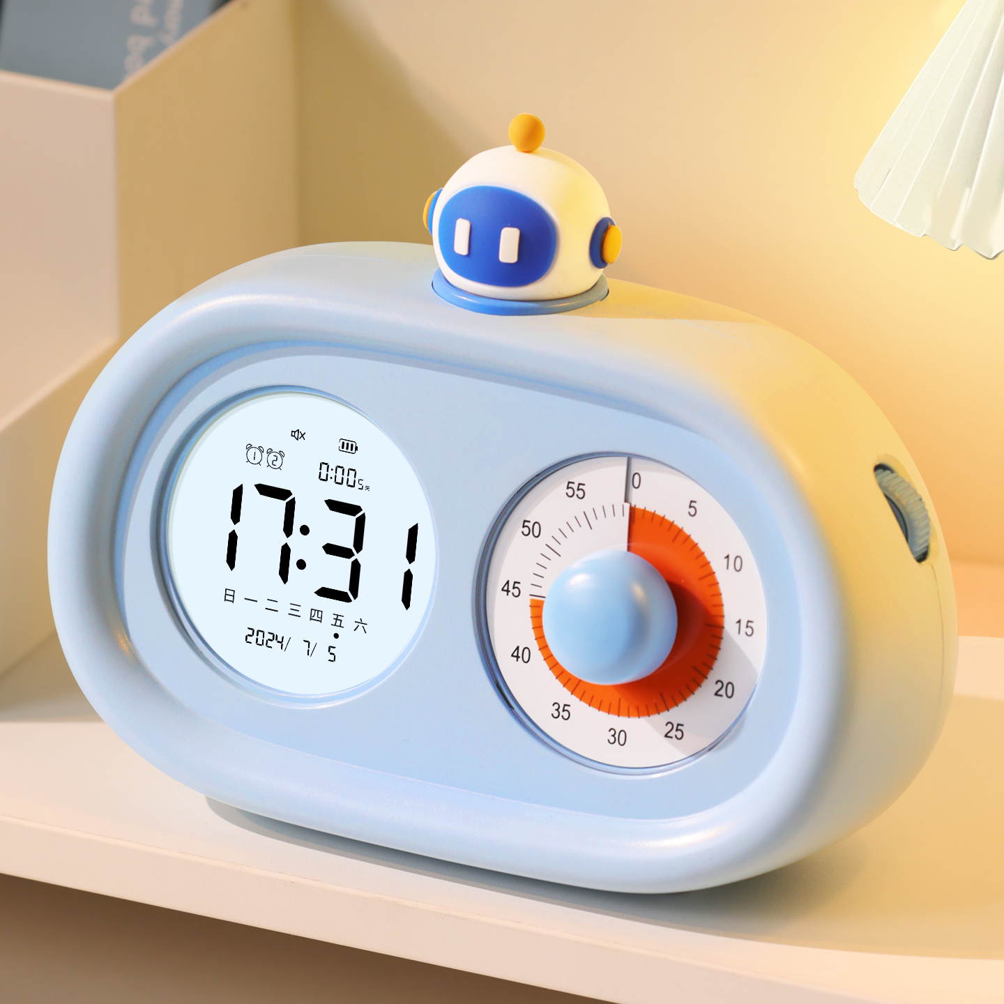 卡通静音多功能学生闹钟计时器