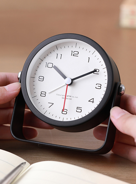 桌面静音小闹钟2025新款座钟摆台式台钟迷你时钟创意床头钟表简单
