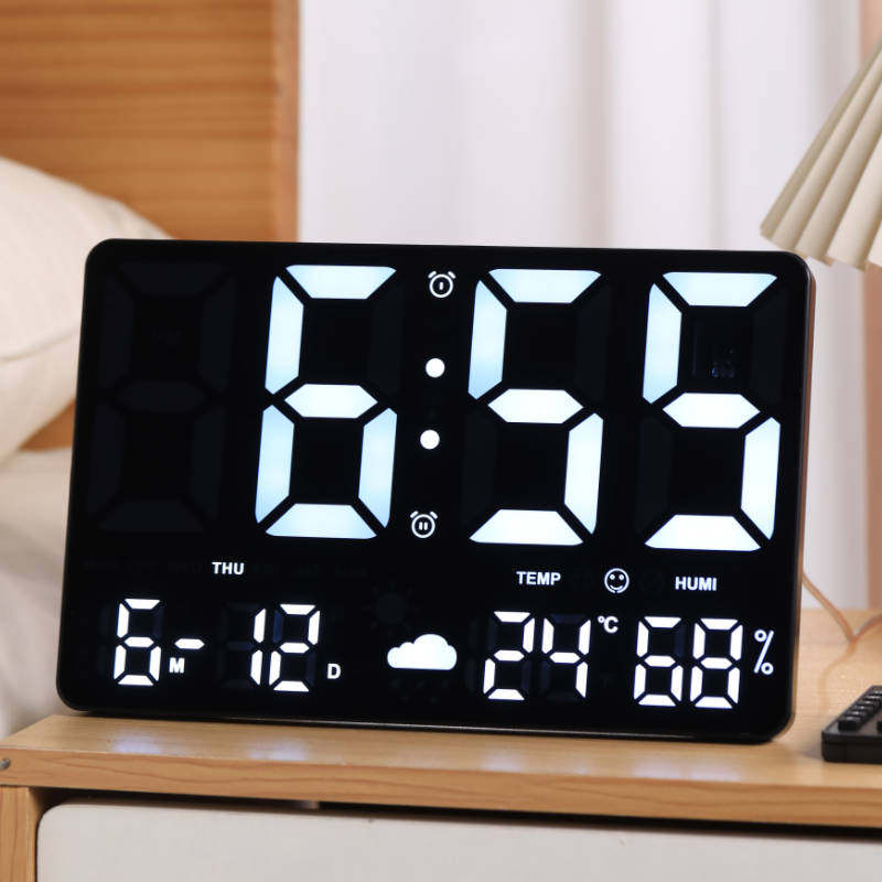电子智能闹钟摆台式桌面时钟表座钟挂钟简单实用数字显示台钟静音