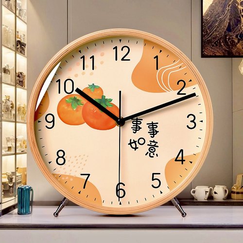 【柿柿如意】寓意好的原木座钟！