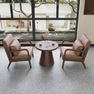 复古咖啡厅桌椅组合民宿酒店奶茶店高档沙发洽谈会客接待休闲商用