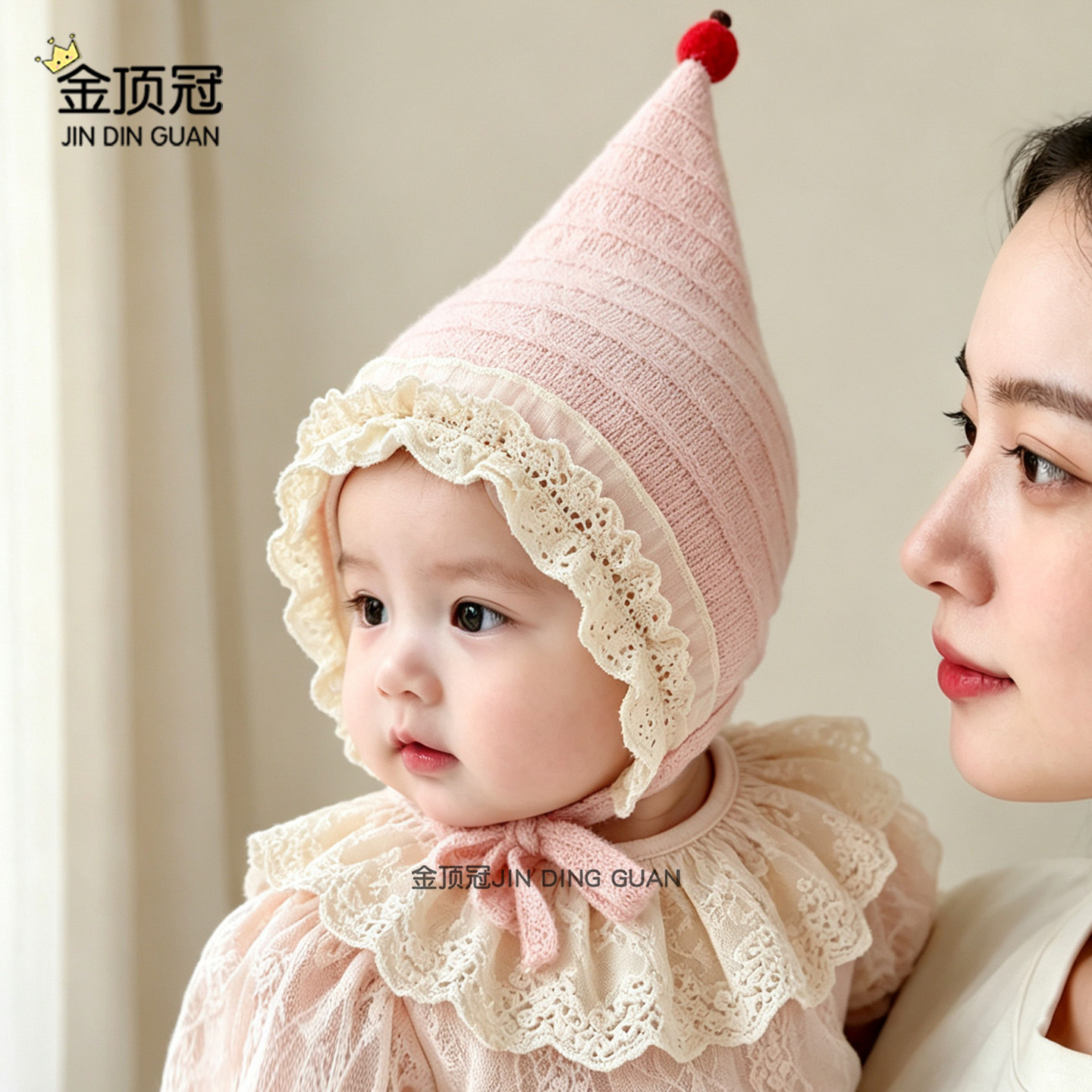 胎帽小月龄宝宝洋气套头帽图片