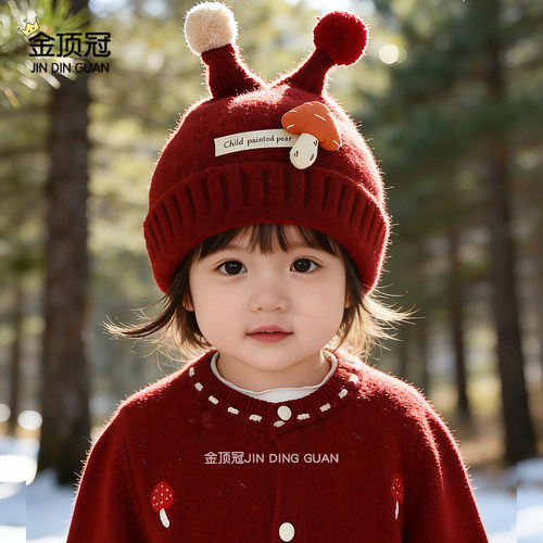 宝宝帽子冬季韩版加厚保暖毛线帽