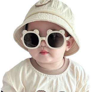 婴儿墨镜不伤眼睛女宝宝太阳镜防紫外线儿童眼镜男童小月龄遮阳镜