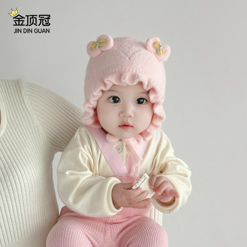 婴儿帽子秋冬季加厚保暖护耳帽