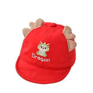 婴儿帽子秋季宝宝鸭舌帽可爱超萌红色喜庆男女童棒球帽儿童帽潮