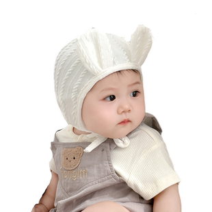婴儿帽子春秋新生儿可爱男女宝宝秋冬季婴幼儿防风护耳小月龄胎帽