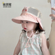 宝宝帽子夏季 透气防晒遮阳帽卡通男女儿童户外披肩太阳渔夫帽 薄款