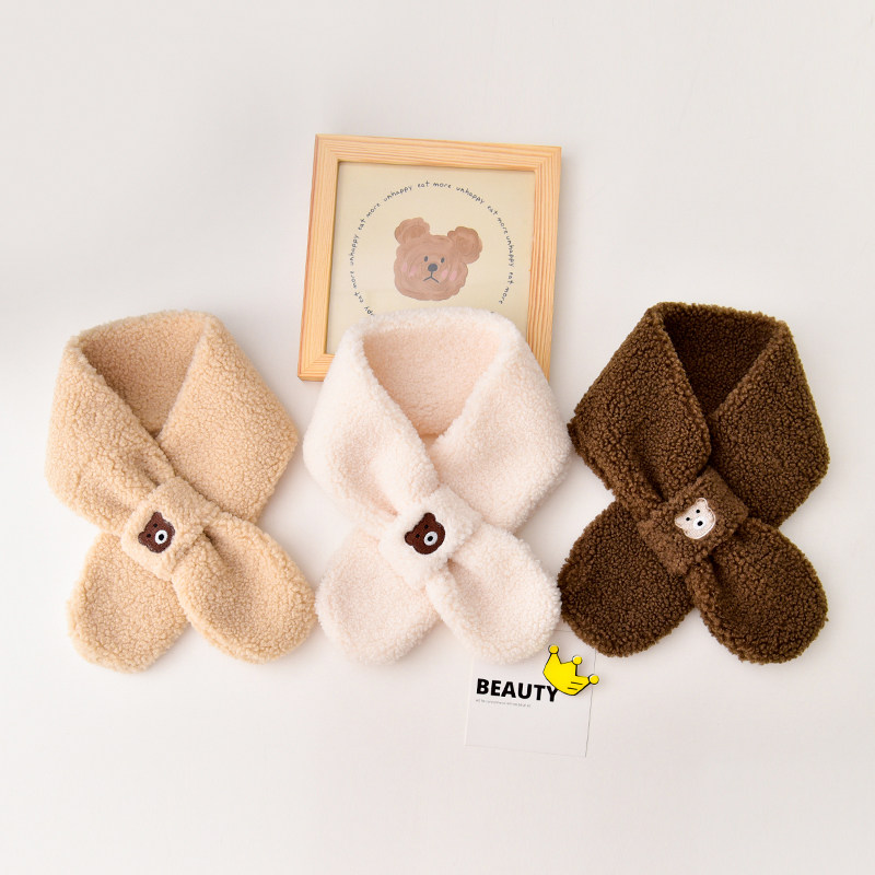 韩国儿童围巾冬季新款ins保暖交叉小熊围脖男童女童脖套,童装/婴儿装/亲子装,围巾,淘宝优惠券,粉丝福利购,淘宝优惠卷