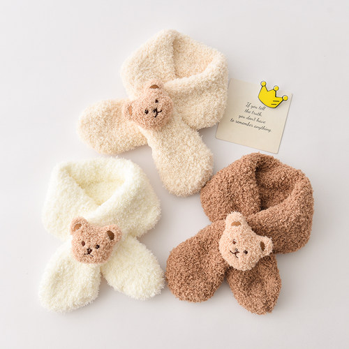 儿童围巾金顶冠加厚毛绒